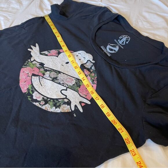 Recycled Karma Floral Ghost Busters Black Short Sleeve Top Size 1 - Picture 4 of 5